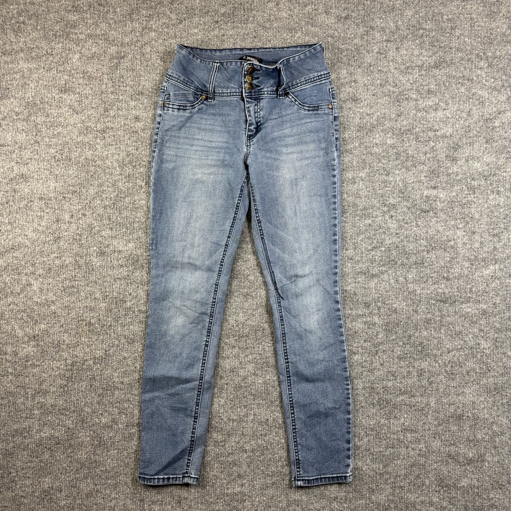 D. Jeans Skinny‎ Jeans Women's Medium Wash Denim Mid-Rise 3 Button Classic - 6P